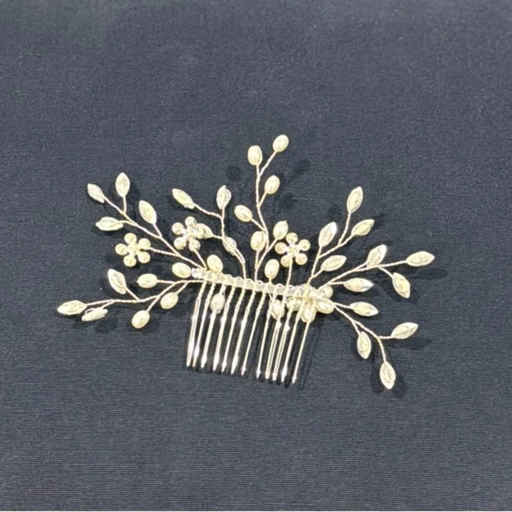 Women’s Hair Comb Clip Bridal Rhinestone Pearl Hair Accessory Boho Prom